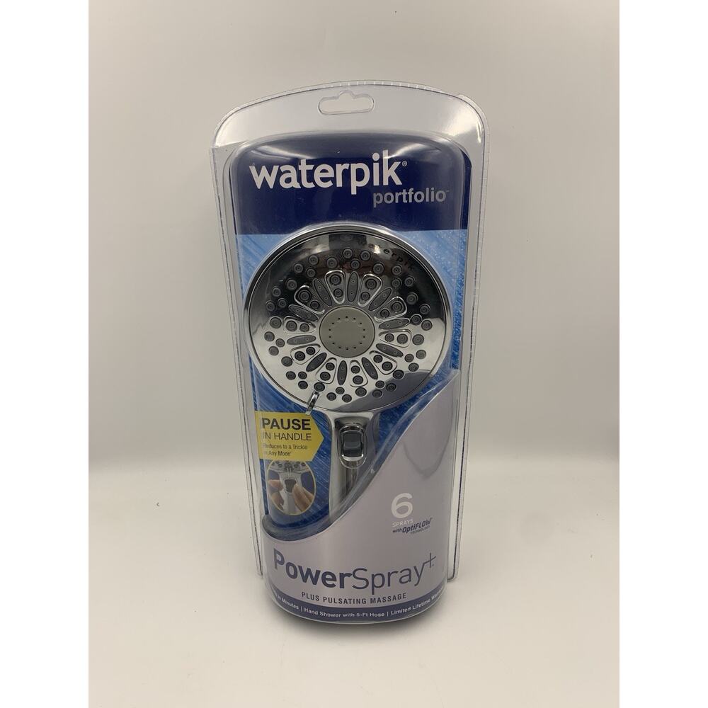 Waterpik Easy Reach+ 6-Spray Wall Mount Handheld Shower Head 8ft Hose Chrome 1.8